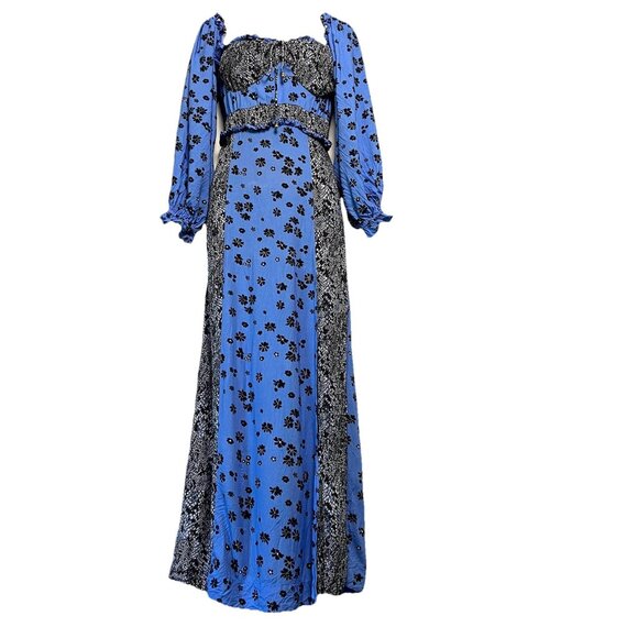 Free People Dresses & Skirts - Free People Tigerlily Maxi Dress sz L Long Sleeve Milkmaid Babydoll Patchwork
